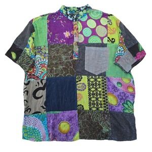 Kathmandu Imports Patchwork Tunic Women's L Boho Hippie Festival Lagenlook *spot